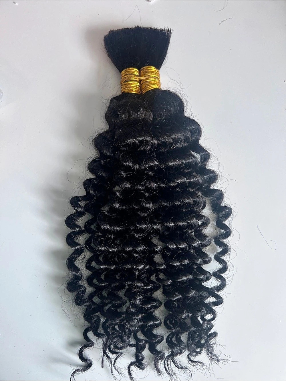 Deep Wave Bulk Human Hair Extension Bundle in Black